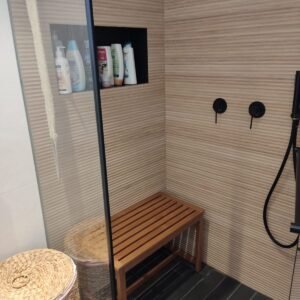 ספסלים למקלחת מוכנים מעץ טיק