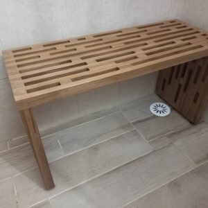 ספסל למקלחת מעץ טיק